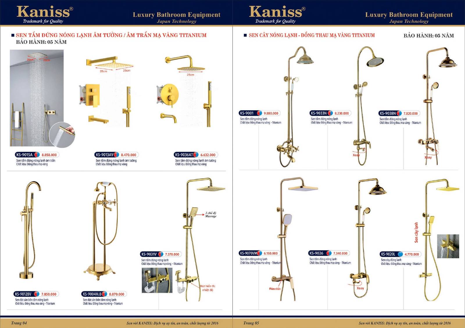 Bảng giá và Catalogue Thiết bị vệ sinh KANISS mới nhất 2025 /Page 3